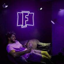 1pc Neon LED Light For Gamers, Teenage Gaming Room Decor Light, USB Powered Blue Neon Gaming Wall Decor With Switch Control - Purple - View 4