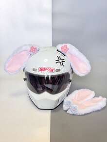 2 件成人头盔配件 - 可爱兔耳朵，柔软毛绒粉色和黑色，可折叠设计，适合成人，非常适合滑雪头盔、摩托车配件等，圣诞节头盔装饰，万圣节头盔装饰，亡灵节头盔装饰 - 彩色 - 查看 12