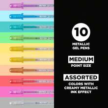Gelly Roll Metallic Gel Pens - Pens For Scrapbook, Journals Or Drawing - Art Gifts, Holiday Gifts & DIY Projects - Colored Metallic Ink - Medium Line - 10 Pack,10405756 - 乾枯玫瑰色 - 查看 2