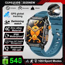 GUHUAVMI 男士户外运动智能手表，2.01 英寸 GPS 定位智能手表，LED 手电筒，540mAh 大电池，无线通话功能，GPS 轨迹，防水，100 多种运动模式，指南针，海拔和气压，天气预报，心率，睡眠监测，健身追踪器，方形设计首选 - 彩色 - 查看 16
