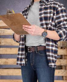 Pro - Cinturón de piel para botas (38 mm) Cinturón de cuero, bota, 38 mm para Hombre - café oscuro (parche de goma) - Ver 8