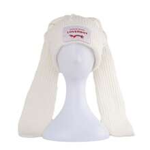 1PC Winter Knitted Hats For Women Cute Rabbit Ear Soft Warm Thick Acrylic Luxury Coupleboy Label Beanies Skullies Personalized Casual Party Couples Hats - Multicolor - View 21