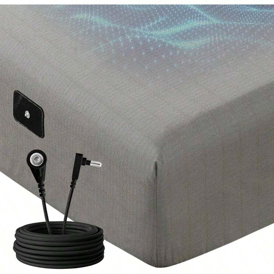 Grounding Sheets Queen Deep Pockets 6 Inches, 90 Cotton  0 Silver Fiber Infused, Earthing Sheets Grounding Ell Bed Fitted Sheets - 60"X80" - 灰色+國王 - 查看 1
