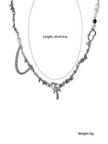 Vòng cổ trang trí hình trái tim và ngọc trai giả Valentine, Mẹ, Mẹ, Ngày của Mẹ, Quà tặng - trắng - Xem 9