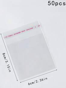 أكياس تغليف OPP شفافة 6 * 8 سم، 50 قطعة/100 قطعة/200 قطعة/400 قطعة/800 قطعة/1000 قطعة (الحجم القياسي هو 50 قطعة)