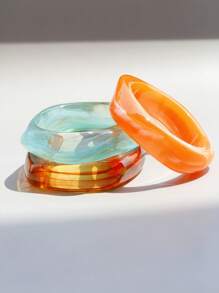 3pcs/1pc Exaggerated Geometric Bracelet Set, Versatile Jewelry Accessory For Daily Wear, Party, Vacation, Boho Style