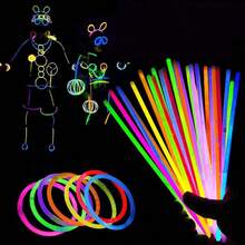 200pcs Vibrant Neon Glow Sticks - Assorted Colors (Yellow, Orange, Pink, Purple, Green, Blue, Red, Pink), Perfect For DIY Necklaces & Bracelets, Ideal Party Favors For Birthdays, Weddings, Halloween & More, No Electrical Connection Needed, Glow In The Dark Supplies - Color-cylinder Pack 15PCS Trial Pack - View 4