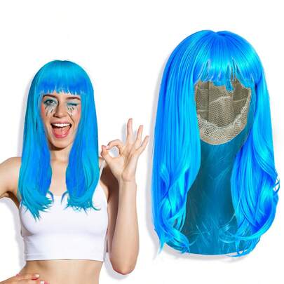  Peluca Larga Lisa de Fantasía para Eventos Bodas y Fiestas Pelo/Cabello Artificial de Colores Brillantes GRUPO CARNAVALLIA