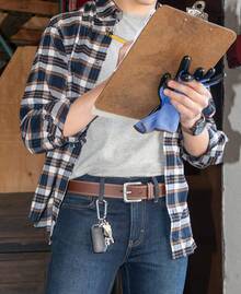 Pro - Cinturón de piel para botas (38 mm) Cinturón de cuero, bota, 38 mm para Hombre - café oscuro (parche de goma) - Ver 6