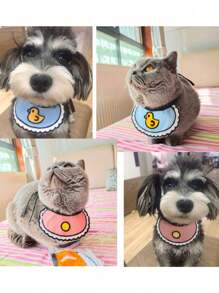 Knitted Cartoon Embroidered Bib For Pet Dogs And Cats, Cute And 3d Design