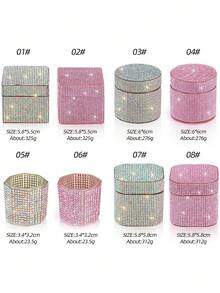 1 件钻石玻璃水晶杯、粉色/AB 指甲水钻、美甲丙烯酸液体粉末美甲杯碗玻璃器皿、美甲刷透明工具、洗甲笔杯美甲用品、美甲工具 - 彩色 - 查看 5