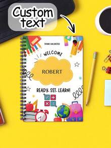 Cuadernos personalizados - Cuaderno con nombre de maestro, cuaderno de espiral, regalo para expresar gratitud a los maestros, palabras de elogio del maestro, regalo para el primer día de clases, regalo de los estudiantes, adecuado para estudiantes, regalo para niños, set de artículos escolares esenciales, regreso a clases, suministros escolares, regreso a clases, regalo escolar, para la oficina, estudiantes de secundaria, multifuncional, personalizado, trabajadores, clientes, estudiantes, para negocios/trabajo/oficina, para la escuela - Multicolor - Ver 2