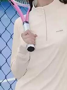 CAMEL CROWN Sports Long Sleeve Quick-Drying T-Shirt Women's Elastic Fitness Running Yoga Sweatshirt - Corn White - View 3