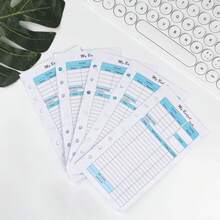 6-Loch Lose-Blatt-Notizbuch Ersatz-Zubehör-Set, Wochenplan, Monatsplan, Haushaltsbuch Ersatz-Innenseiten, Handkonten Innenseiten, A6 Notizbuch Ersatz-Innenteil