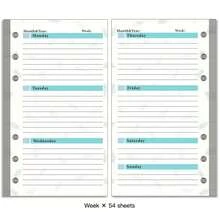 6-Loch Lose-Blatt-Notizbuch Ersatz-Zubehör-Set, Wochenplan, Monatsplan, Haushaltsbuch Ersatz-Innenseiten, Handkonten Innenseiten, A6 Notizbuch Ersatz-Innenteil