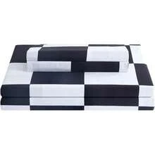 Best Season 4 Piece Bed Sheet Set - Full Size - Soft Microfiber Bedding Sheet Set, Deep Pocket, Stain, Fade & Wrinkle Resistant (Plaid Black & White), Luxury Comfortable - 黑白格子圖案 - 查看 3