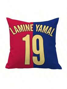 1个复古涤纶抱枕套，45*45厘米，巴塞罗那足球俱乐部图案，拉链封口，可机洗，不含枕芯，适用于各种房间，返校礼物，足球迷礼物 - 彩色 - 查看 20