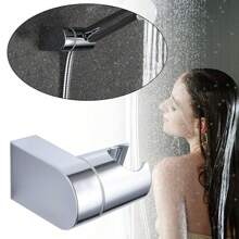 1pc Universal Hand Shower Head Holder Adjustable Full Plating Shower Rail Head Holder Bathroom Bracket Stable Rotation Bathroom Accessories Bathroom Tools - Silver - View 8