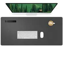 60 x 35 厘米真皮桌垫，真皮鼠标垫，电脑键盘一体式桌垫，大号鼠标垫，笔记本电脑游戏桌垫，高端桌垫，真皮书写学习防污清洁桌面，防滑护眼真皮桌垫，大号鼠标垫，防滑桌垫，防水PU真皮桌面保护垫，书写垫，适用于办公室和家庭（浅紫色）