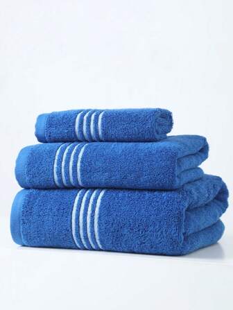 1 pièce Serviette de couleur bleu foncé unicolore, motif jacquard minimaliste, rectangulaire 70*140cm pour adultes, convient pour le bain, la natation, la cuisine, le lavage du visage, le séchage des mains, séchage rapide, absorbante, douce, applicable pour la salle de bain, la cuisine, les voyages, les cadeaux de vacances, la salle de sport, la plage, l'hôtel, le salon