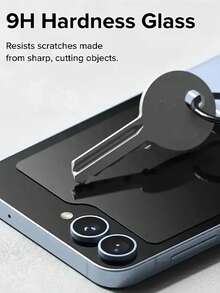 3 片钢化玻璃屏幕保护膜适用于 Z Flip 5/6/Galaxy Z Flip 7 FE，9H 硬度，高分辨率，表面光滑，兼容手机壳屏幕保护必需品，适用于日常防护、办公室、家用手机屏幕保护膜手机配件防水防震防摔防刮防指纹全覆盖