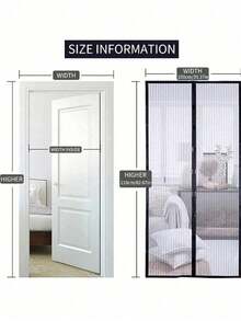 1 Set Puerta de pantalla magnética (se envía con chinchetas), cierre magnético de pantalla de puerta - mantiene alejados a los insectos y deja entrar la brisa, malla resistente - segura para mascotas y niños, funciona con puertas frontales y corredizas - Multicolor - Ver 5