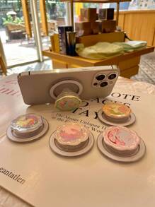 Vintage Floral Magnetic Phone Grip Stand, Multi-Function Expandable Holder Compatible With All Phones - Multicolor - View 3