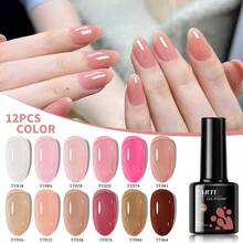 TARTU TARTU Conjunto de 12 Peças de Esmalte de Gel 8ml em Tons de Rosa Nude, Rosa, Roxo, Vermelho, Cinza, Borgonha e Marrom MAR, 12 Cores de Esmalte de Gel Semi-Permanente, Remoção por Imersão para UV/LED, Para Salão e Arte de Unhas DIY em Casa, Presente para Meninas