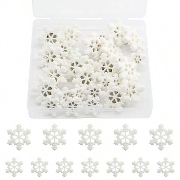 El nuevo set de 30 alfileres con lentejuelas en forma de copo de nieve es un set de clavos decorativos navideños
