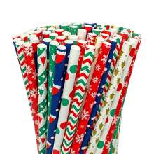 25pcs/100pcs Multicolor Mixed Red Color Paper Straws, Disposable Paper Straws With Various Patterns, 100pcs Set, Suitable For Holidays, Parties, Wedding, Anniversary, Decorative Straws For Beverages Like Milk Tea, Coffee, Juice