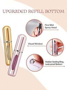 1 Piece Perfume Bottle With Fine Spray 5ml Easy To Carry With Pump Storage Container Suitable For Travel, Living Room, Bedroom, Bathroom Home Decoration Green - 綠色 - 查看 7