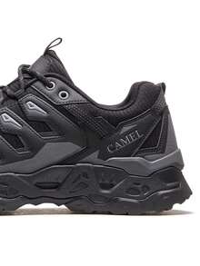 CAMEL CROWN Zapatos de senderismo para hombres, zapatos deportivos ligeros y transpirables, zapatillas deportivas impermeables y antideslizantes - Negro/gris frío - Ver 2