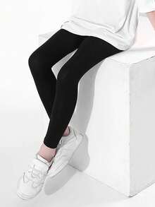 8 件套经典百搭糖果色女童踝长打底裤，纯色女童紧身裤，适合日常生活，四季皆宜 - 彩色 - 查看 7