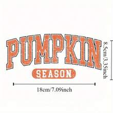 1pc Vintage Pumpkin Season Fall Vibes Retro Distressed Heat Transfer - Orange & Black DTF Polyester Film For DIY T-Shirts, Backpacks, Apparel & Accessories - Autumn Halloween Decorative Iron-On Patch