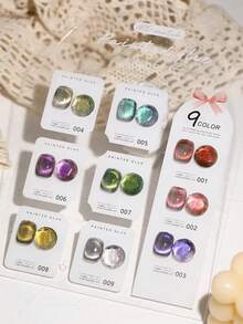 Miss Leia 6支/套 15ml 春夏新款极光猫眼凝胶指甲油，时尚美白，全套彩色玻璃珠水晶猫眼指甲油，流行色，适合新手，可用于美甲沙龙、DIY、度假、海滩、女士礼物，四季皆宜 - 彩色 - 查看 22