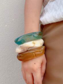 3 件/1 件夸张几何手链套装，百搭珠宝配饰，适合日常佩戴、派对、度假、波西米亚风格 - 幾何手鐲 - 查看 2