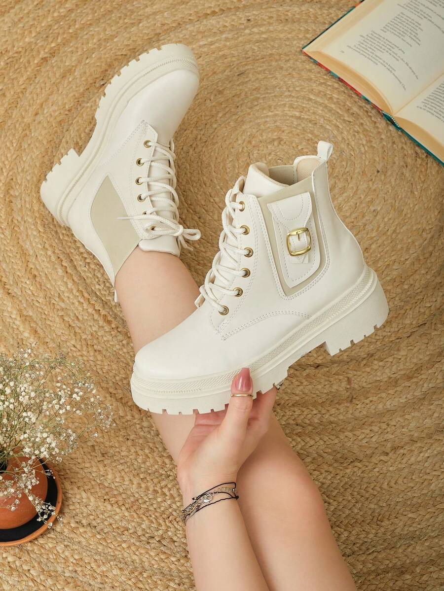 botin casual, botin de moda y comodos - Beis - Ver 1