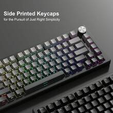Womier PBT Keycap Sets Black, Gradient Double Shot Keycaps 60 75 Percent, Translucent Keycaps, Side Printed, Cherry Profile For Mechanical Gaming Keyboards (Only Keycaps) - 深灰色 - 查看 7