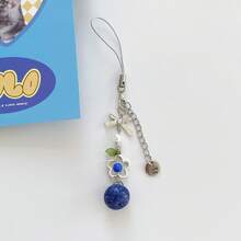 New Summer Original Design Simulated Blueberry Sweet Blueberry Phone Chain Fruit Phone Charm Jewelry, Girly, Phone Charm, Phone Lanyard, Phone Pendant, Earphone Pendant, Bag Charm - Blue - View 11
