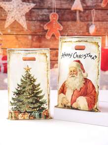 50pcs Christmas Gift Bags Handbag, Santa Claus, Snowman, Christmas Tree, Gingerbread Man Plastic Bags, Christmas Vintage Style Gift Decoration Bags, Merry Christmas Decorations, Christmas Party Supplies, Christmas Small Gift Bags, Shopping Small Goods Wrapping Bags, Christmas Gift Wrap Supplies, Kitchen Wrapping Supplies, 2026 New Year Decor, Party Favors