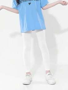 8 件套经典百搭糖果色女童踝长打底裤，纯色女童紧身裤，适合日常生活，四季皆宜 - 彩色 - 查看 3