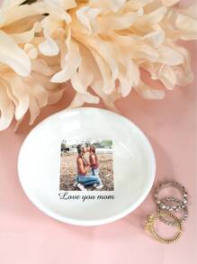 Custom Jewelry Tray With Photos And Text,Personalized Ring Plates,Customized Memorabilia Box,Customizable Picture Travel Jewelry Tray,Wedding Gifts,Birthday Gifts,Ceramic Jewelry Storage,Anniversary,Round/Heart/Square,Living Room,Valentine's Day,Bedroom,Besties,Bride,Friend,Lovers,Husband,Family