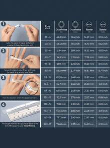 1 件男士时尚经典商务个性化戒指，宽度 4 毫米，镀金铜扣，奢华珠宝结婚/订婚戒指 - 戒指寬度(4mm) - 查看 7
