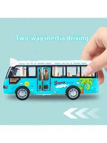 1 Pc School Bus Toys Cars Die Cast Plastic Little Cars City Bus With Sound And Light Up Friction Powered Cars Play Toys Gift For Kids,Back To School - Multicolor - View 6