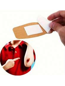 50pcs Extra Large Bandages - Breathable Wound Pads, Suitable For Outdoor First Aid And Sports Injuries, Emergency Wound Dressing, Using Low-Allergenic Adhesive, Providing Strong Protection For Daily Care, Can Be Put In First Aid Kit - Brown - View 2