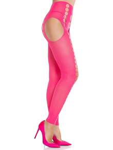 Women's Seamless Colored Tights With Cut-Out Details And Footless Design Suspender Tights For Womentxp2lllsdac - màu đen - Xem 6