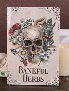 Baneful Herbs: Sổ tay lập kế hoạch xoắn ốc hình đầu lâu Gothic và nghệ thuật thực vật, nhật ký minh họa hoa lãng mạn u tối, sổ lập kế hoạch sáng tạo và đồ dùng văn phòng phẩm sưu tầm. - Hình chữ nhật - Xem 3