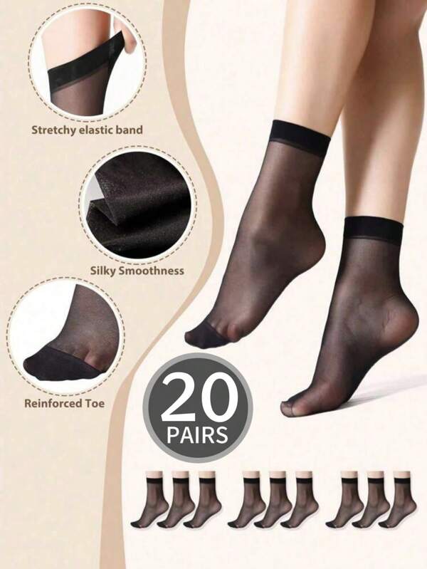20 Pairs Of Women's Breathable Sports Socks, Fashionable Letter Printed High Stretch Outdoor Running Socks,Comfortable, Breathable, Anti-Smelling And Antibacterial Socks Are Suitable For Everyday Life Women's Sports Socks - Breathable Moisture-Wicking Athletic Socks For Running, Gym, Basketball - Non-Slip Cushioned Cotton Crew Socks
