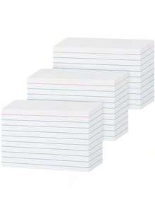 Index Cards 3x5inch; 200 Pages/100 Sheets Of Ruled White Notepad Cards 3 X 5 Flashcards For, Note-Taking And To-Do Lists - White - View 1