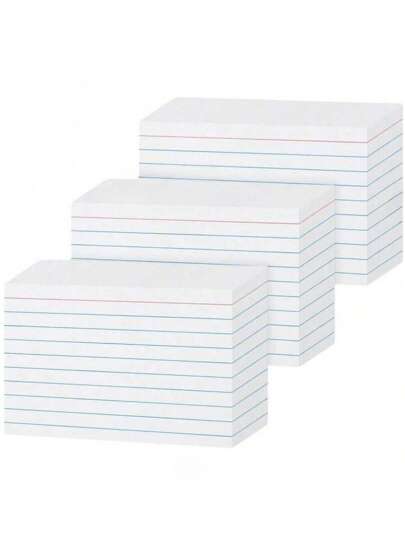 Index Cards 3x5inch; 200 Pages/100 Sheets Of Ruled White Notepad Cards 3 X 5 Flashcards For, Note-Taking And To-Do Lists